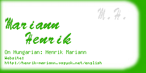 mariann henrik business card